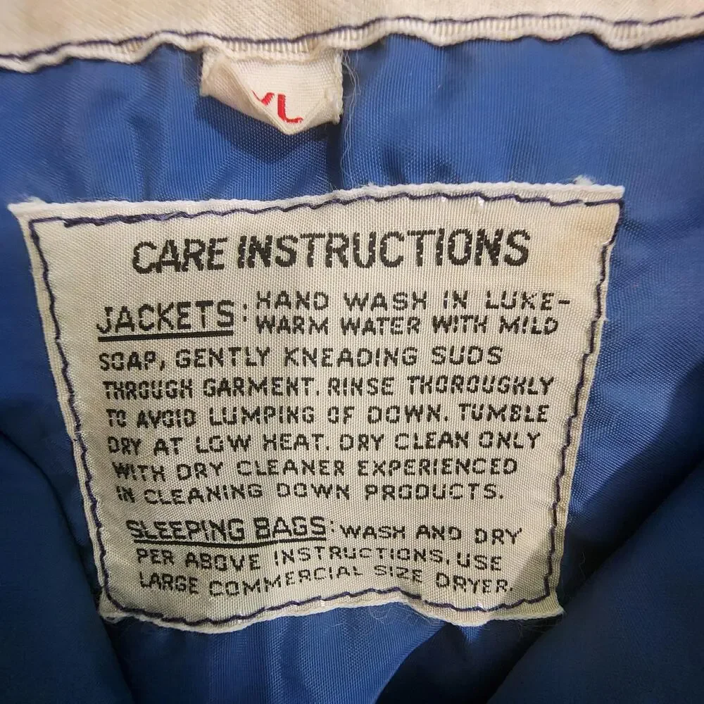 Vntg The North Face Jacket Mens XL Blue Goose Down Puffer Parka Long Coat